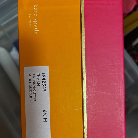 Gold Liquid Sued/ Charm Shoes - Picture 4 of 5